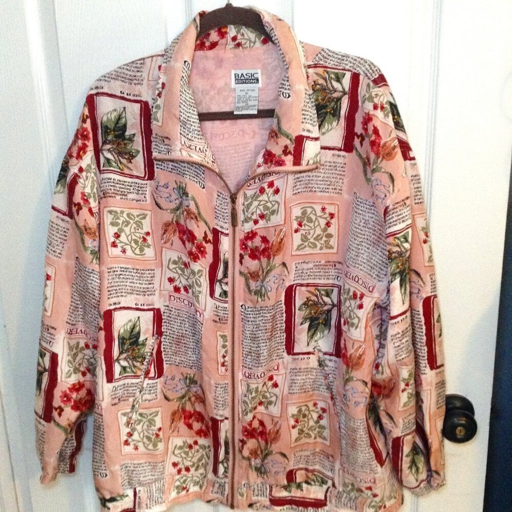 VINTAGE Basic Editions SilkJacket, Quite Lux, Floral Chic, Avant Garde, Eclectic
